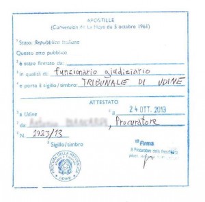 Timbro Apostille